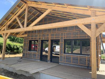 PhotoConstruction d'un bâtiment d'accueil Station Trail - Ecouves
