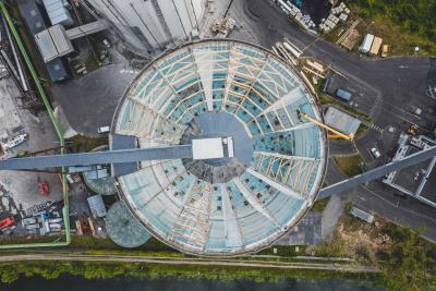 PhotoRenforcement de charpente d'un silo de Tereos à Escaudœuvres