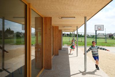 Photo"Au goût du jour", 1er bâtiment public bois-paille BEPOS des Pays-de-la-Loire